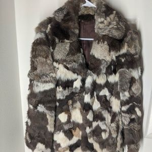 Vintage 70's Glam Rabbit Patchwork Fur Blazer coat